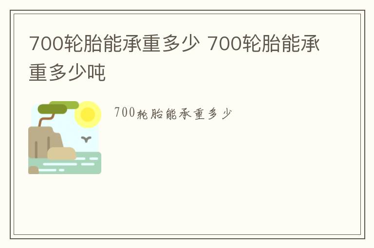 700轮胎能承重多少 700轮胎能承重多少吨