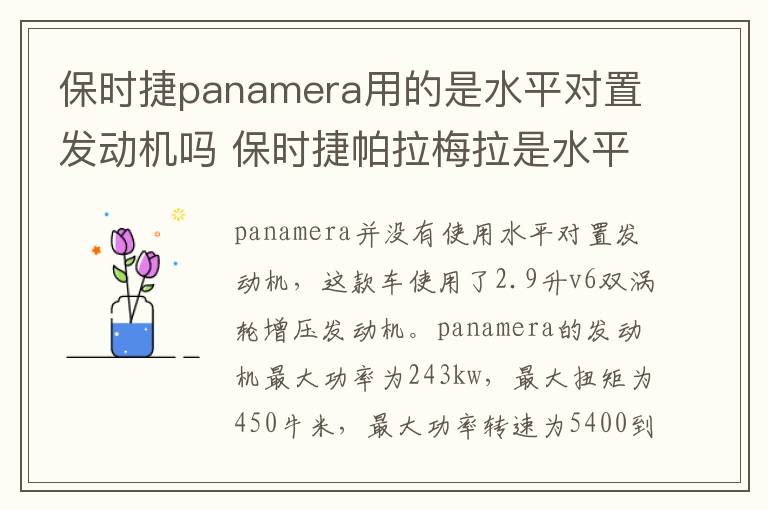 保时捷panamera用的是水平对置发动机吗 保时捷帕拉梅拉是水平对置发动机吗