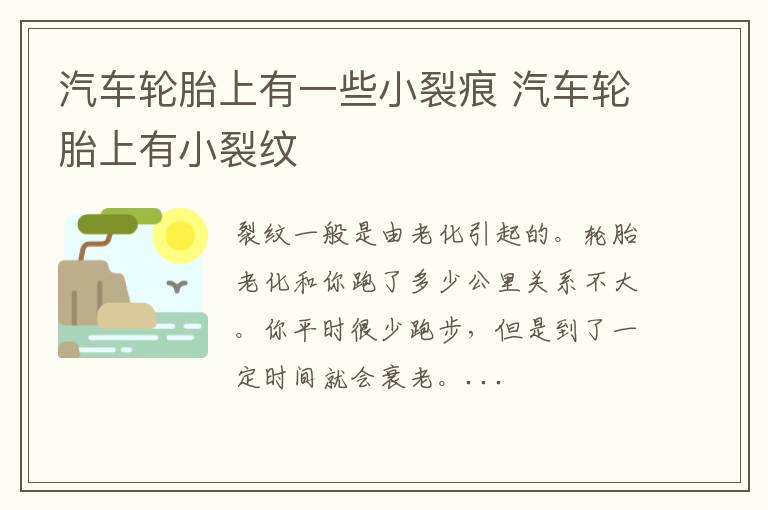 汽车轮胎上有一些小裂痕 汽车轮胎上有小裂纹