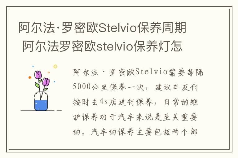 阿尔法·罗密欧Stelvio保养周期 阿尔法罗密欧stelvio保养灯怎么归零