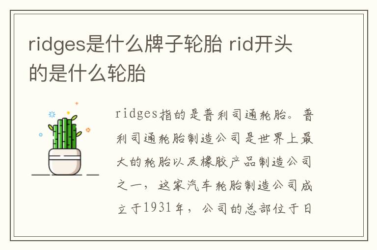 ridges是什么牌子轮胎 rid开头的是什么轮胎