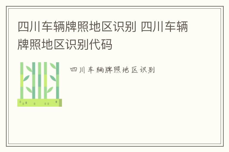 四川车辆牌照地区识别 四川车辆牌照地区识别代码