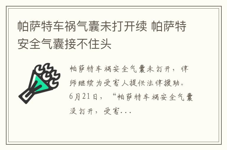 帕萨特车祸气囊未打开续 帕萨特安全气囊接不住头