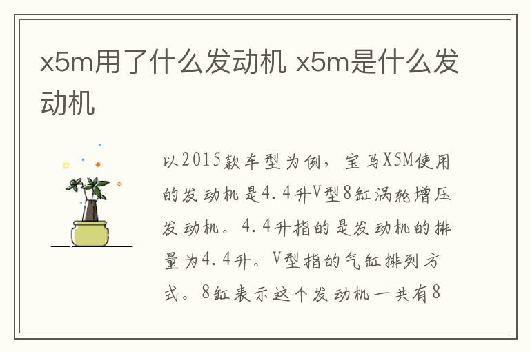 x5m用了什么发动机 x5m是什么发动机