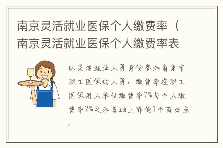 南京灵活就业医保个人缴费率表 南京灵活就业医保个人缴费率