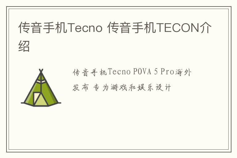 传音手机Tecno 传音手机TECON介绍