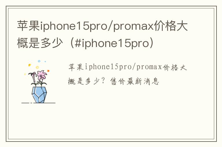 #iphone15pro 苹果iphone15pro/promax价格大概是多少