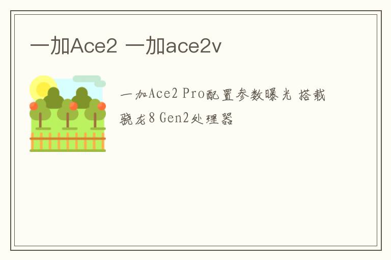 一加Ace2 一加ace2v